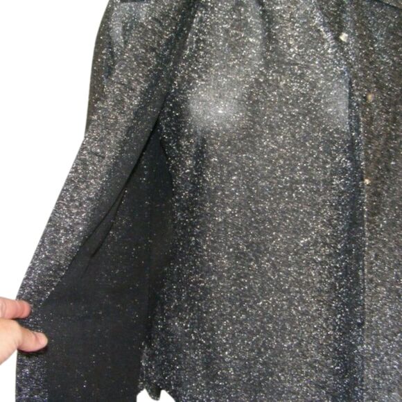 Vintage Top/Shirt-Jacket Set, S, 2pc, Silvery Sparkle, Rhinestone Buttons - Picture 2 of 12